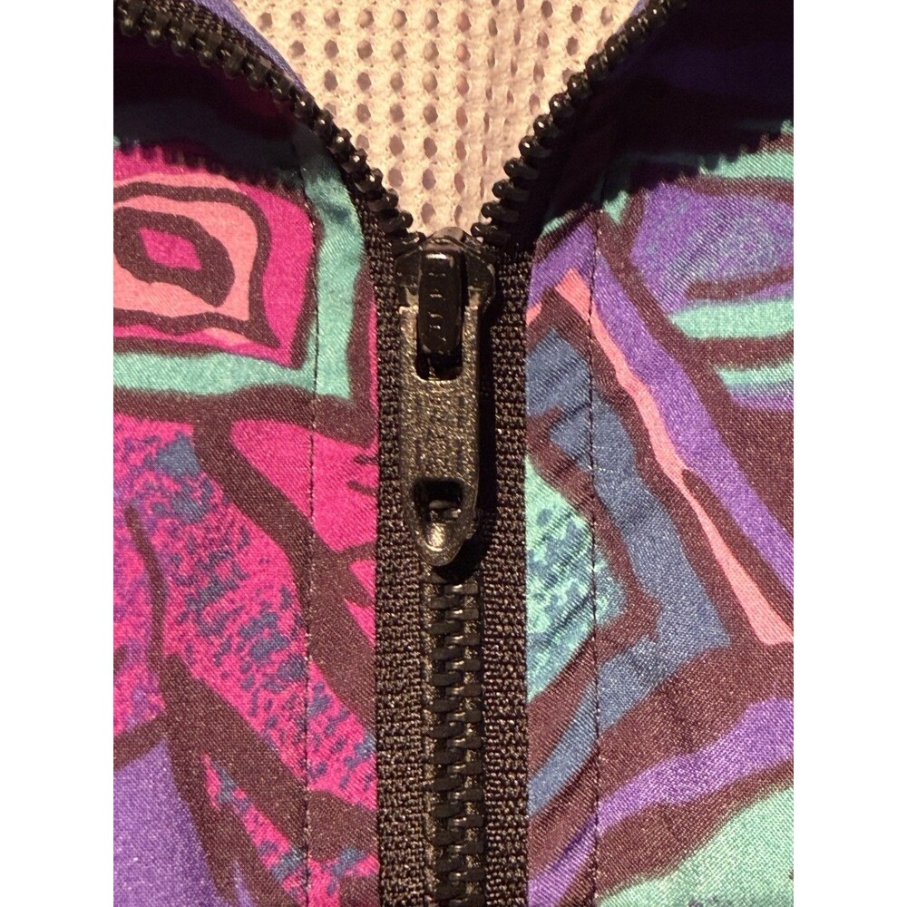 Vintage 80s 90s Multicolored Patterned Reebok Full Zip Windbreaker Jacket Y2K - Picture 5 of 9